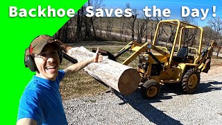 The best way to move fallen trees! Terramite Backhoe is a workhorse! Yard Cleanup