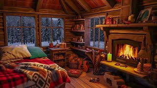 Cozy Cabin Ambience Sleep Well With Fireplace Crackling And Blizzard Sound Healing Insomnia