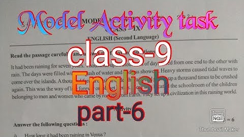 Model Activity task.. English..class-9.. part-6(September)WBBSE মডেল অ্যাক্টিভিটি টাস্ক।।নবম শ্রণি।।