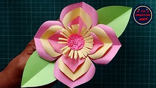 Very Easy Paper Flower 🌹 Making Craft | Paper Craft For School | Home Decor | Paper Craft