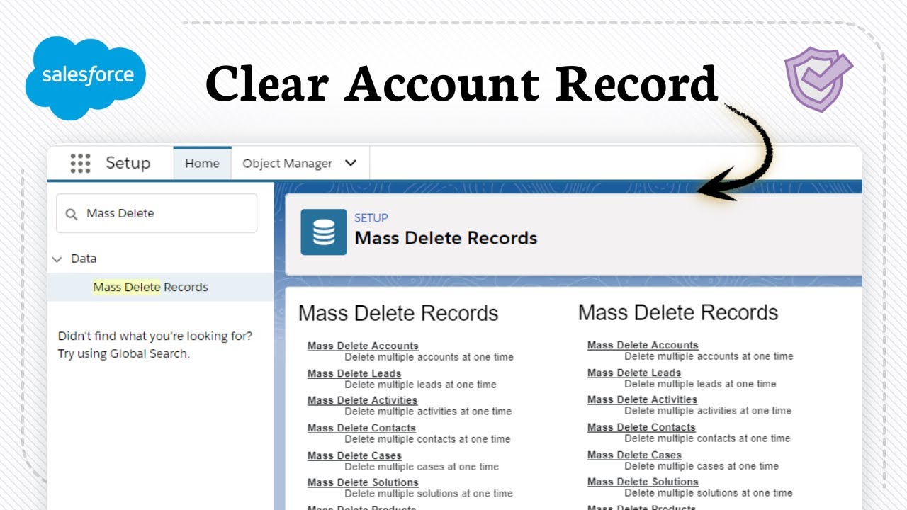How to delete account record in salesforce (Data Cleanup) - YouTube