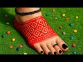 Stunning Red Alta Designs on Natural White 🐾 Festive Foot Art Tutorial#altadesign #festivalspecial