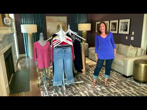 Susan Graver Stretch Denim Girlfriend Jeans with Cuff on QVC