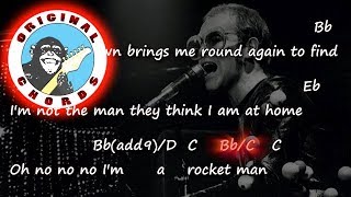 Video thumbnail of "Elton John - Rocket Man - Chords & Lyrics"