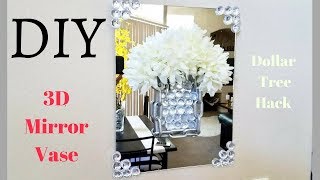 DIY 3D Mirror Flower Vase as a Room Decor Idea Using Dollar store Items