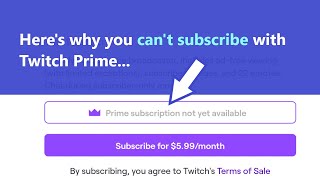 Prime subscription not yet available on Twitch  here's why Amazon Prime won't let you subscribe!