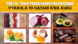 VYAKULA 10 VYENYE SUMU KWA KUKU - TEN (10) TOXIC FOODS FOR CHICKENS