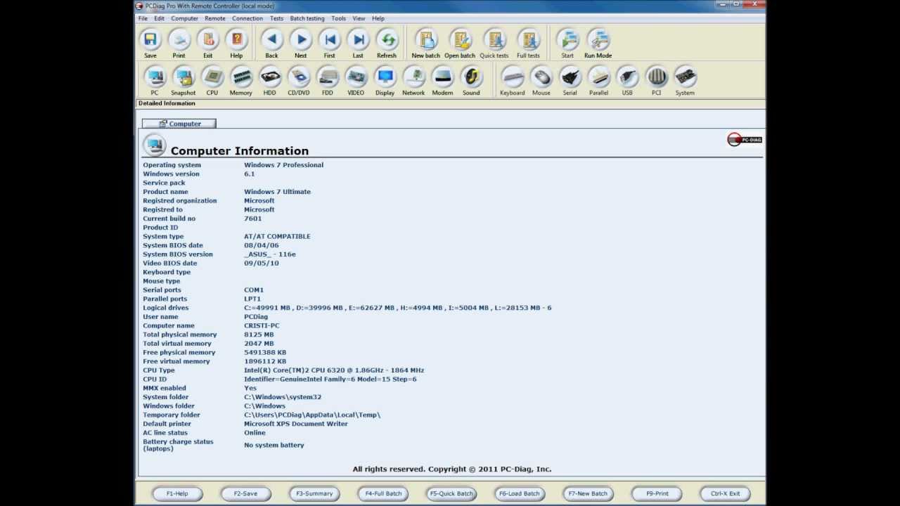 How to run a Full Batch in PC-Diag for Windows - YouTube