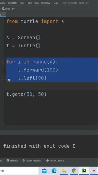 Drawing cube using Python Turtle Graphics #shorts - YouTube