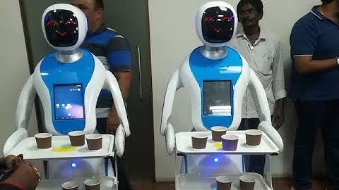 Robocafe, science city, Ahmedabad ll Robot waiter ll Robot in hotels