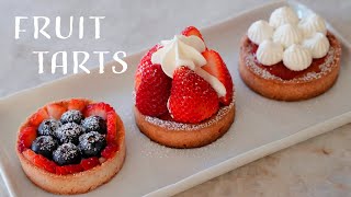 FRUIT TARTS | almond custard cream strawberry & blueberry tartlets カスタードクリームタルト