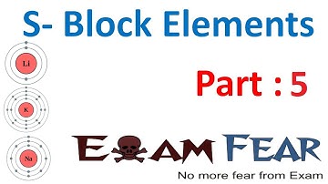 Chemistry S Block Elements part 5 (Alkali metal trends Chemical properties 2) CBSE class 11 XI