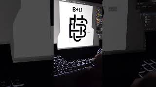 B+U Letters Logo | Initials Logo | #shorts #logodesign #logo #logodesigner #viral