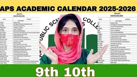 Aps Academic Calendar IX- X  2025 -2026 |Apsacs (cold & Warm region)