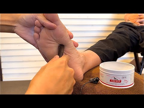パウダー足ツボの希望あったので色々お試し中の巻【Japanese asmr massage】