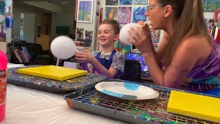 Our failed attempt at a Balloon Smash -AJs Painting Class