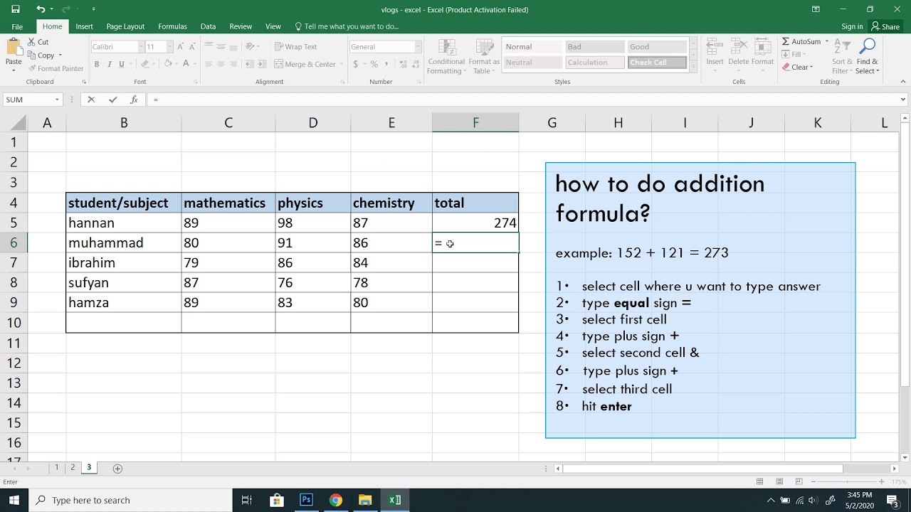 how-to-do-addition-formula-in-excel-youtube
