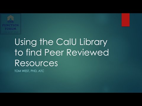 CalU Peer Review Library Search