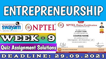 Entrepreneurship | NPTEL | Week 9 | Assignment 9 Solution | July 2021