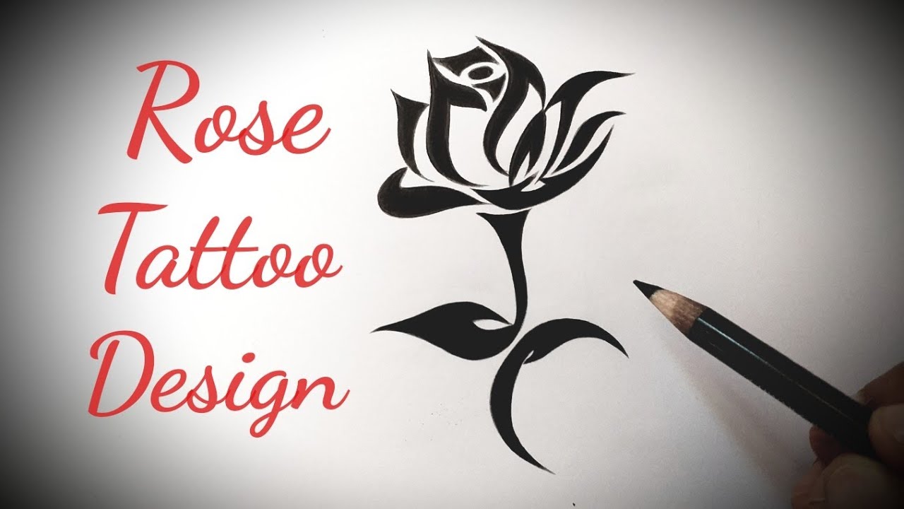 How to draw a rose tattoo design drawing Small stylish beautiful tattoo  design ideas flower tattoo - YouTube