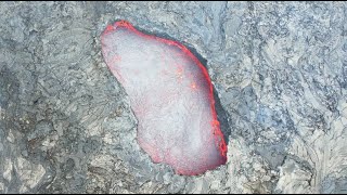 Lava skylight. Spotted accidentally from drone in Iceland. Historical footage (enhanced). 11.08.21