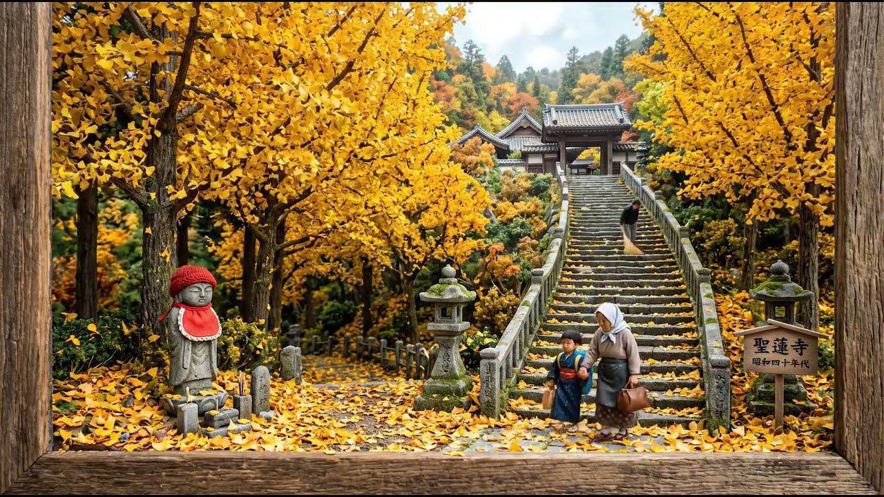 ジオラマが動き出す！ノスタルジックな昭和の風景・紅葉・山・渓谷の秋