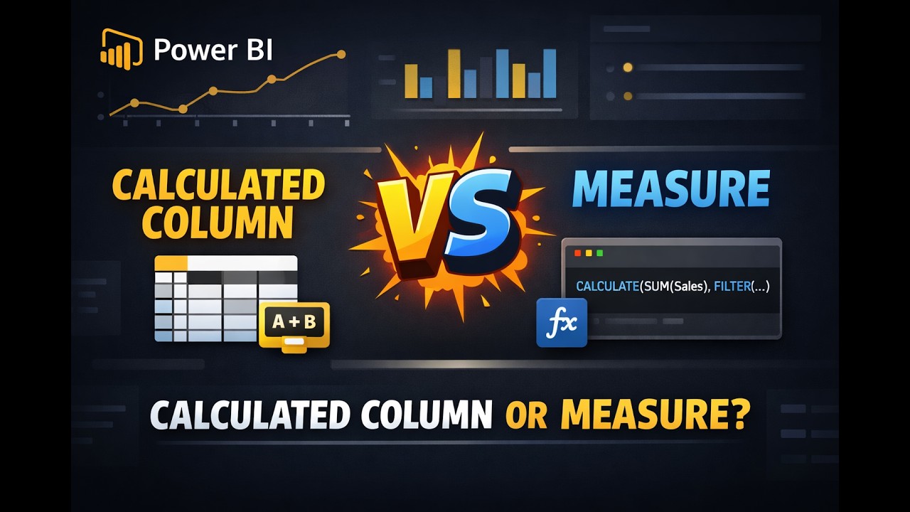 Power BI da yangi ustun va mera farqi nimada?
