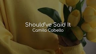 Should've Said It - Camila Cabello (lyrics)