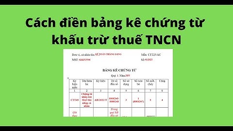 Bảng kê sử dụng hóa đơn thuế tncn