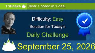 Microsoft Solitaire Collection: TriPeaks - Easy - September 25, 2026 screenshot 3