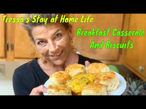 Breakfast For Dinner! Tasty Sausage Egg Casserole and Homemade Biscuits