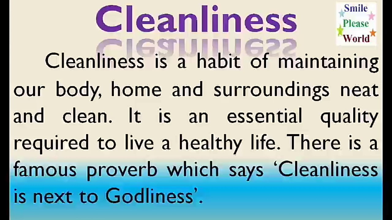 speech writing on cleanliness in school