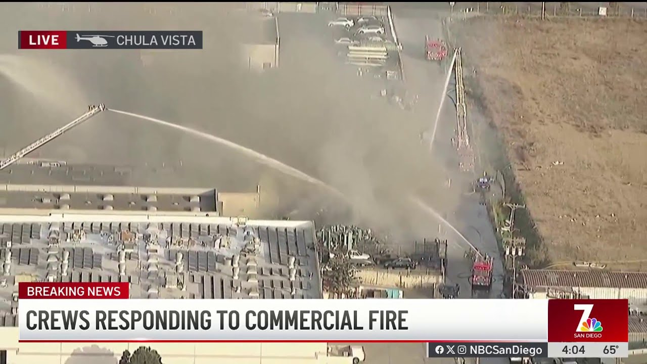 Crews work to put out a fire at a recycling plant in Chula Vista | NBC ...