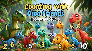 Counting with Dino Friends 🦕🔢 Learn Numbers 1–10 | Fun Dinosaur Counting Song | 3D Kids Rhyme
