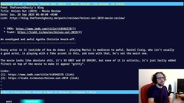 Using a terminal browser (Lynx) as my daily driver, with Newsboat