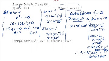 MCR3U: Unit5.6 - Solving Trigonometric Equations