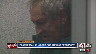 Olathe man charged with having explosives