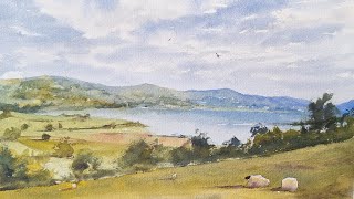 How to paint a landscape in watercolours.