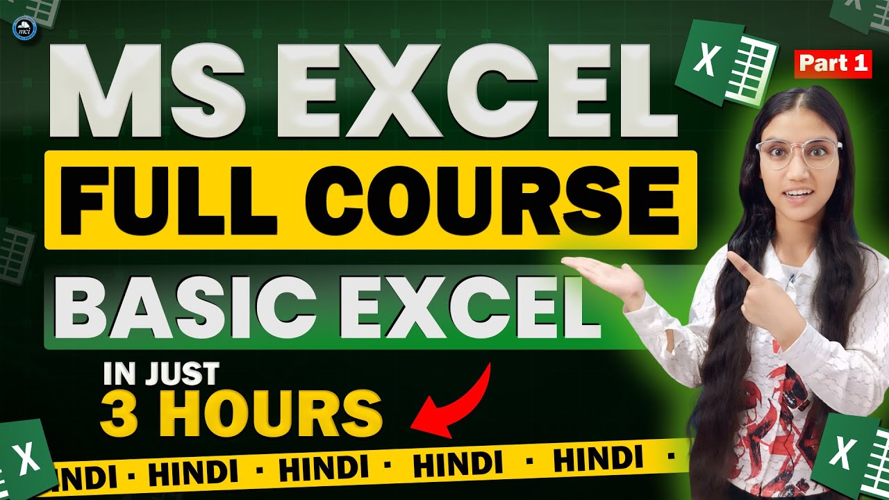 Microsoft Excel Full Course Part 1 | Basic Excel Tutorial in Hindi ...