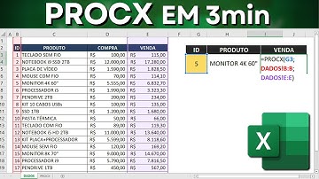 Como fazer PROCX no Excel em 3 minutos | Função de Busca | ProcV, ProcH, Índice & Corresp