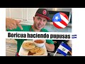 Boricua haciendo pupusas salvadoreñas por primera vez