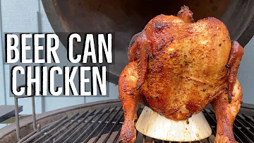 Beer Can Chicken- So Easy on the Kamado Joe Classic