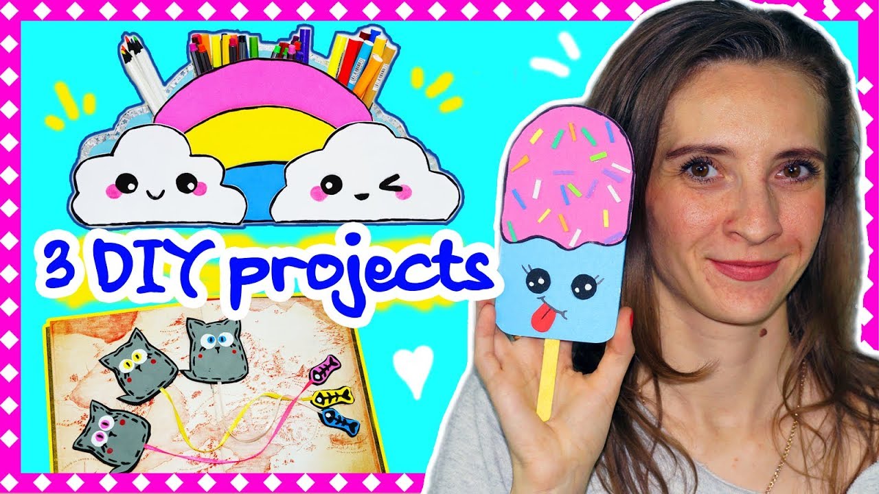 3 DIY проекты для школы - карандашница , блокнот , закладки