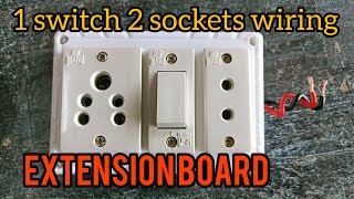 How to make extension box//  How to wiring one switch two sockets  connection// 3 Way gangBox