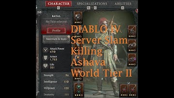 DIABLO IV Server Slam. Defeating ASHAVA No Death on World Tier II (4K Quality)
