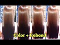 Paano Isabay Ang Color At Rebond? | Hair Rebond With Permanent Color| Rebonding Tutorial