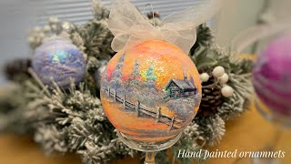 How to Paint on Glass Christmas Ornaments - Made By Barb- easy