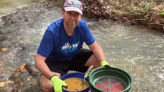 Flood Gold: Prospecting: Panning and Sluicing with Big Sluice in Uwharrie National Forest Creek
