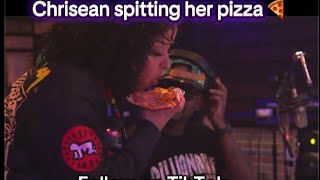 Chrisean spits pizza