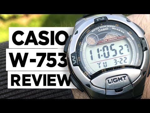 #CASIO W-753 (Module 2926) Digital Watch Hands on Review - The Moon and  Tide Data Watch from Casio! 